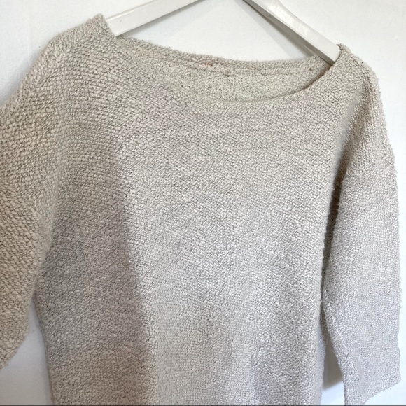 Knit 3/4 Sleeve Boucle Raglan Sweater - Picture 2 of 4